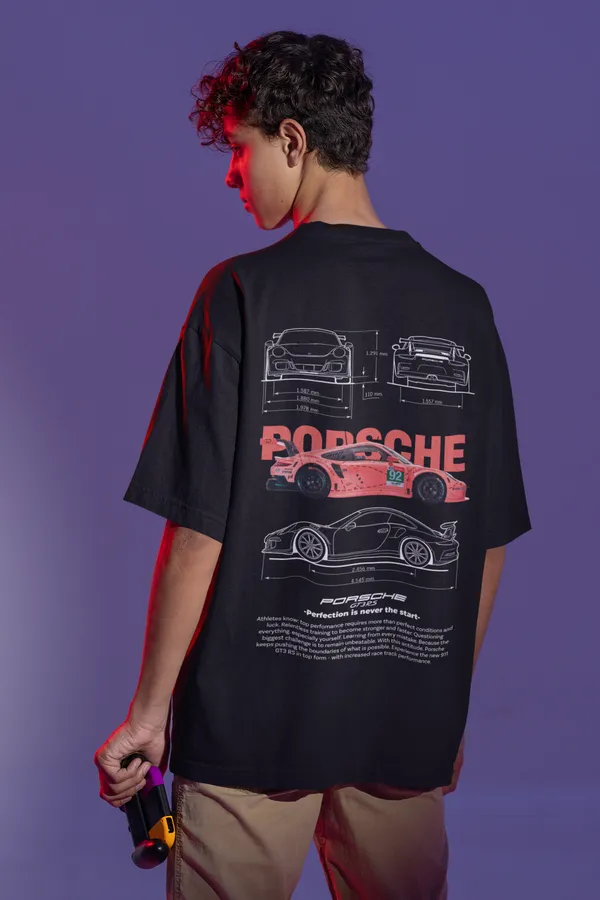 Black_Porsche_Blueprint_911_Gt3_R_Premium_Oversized_Tee_240_GSM_French_Terry_Cotton_For_Unisex