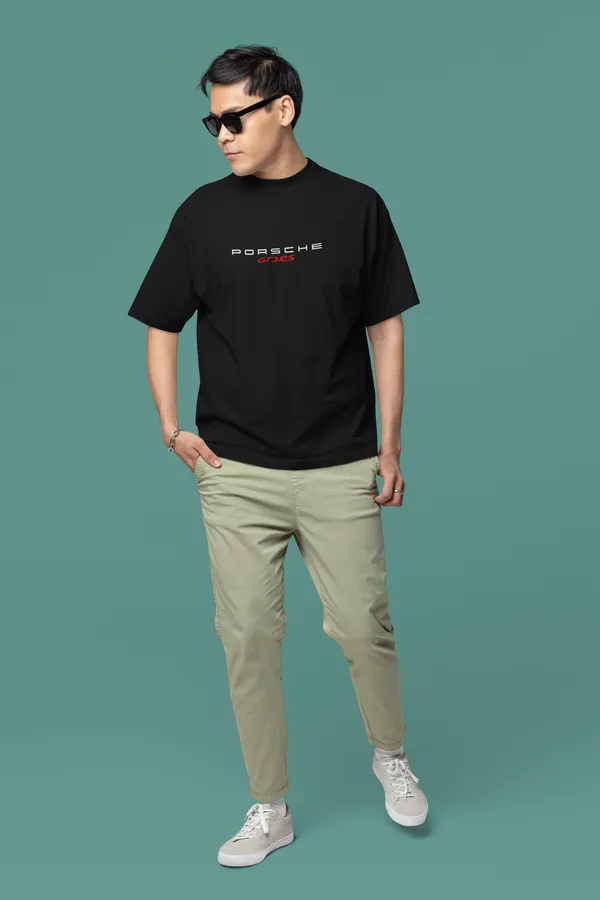Black_Porsche_Blueprint_911_Gt3_R_Premium_Oversized_Tee_240_GSM_French_Terry_Cotton_For_Unisex