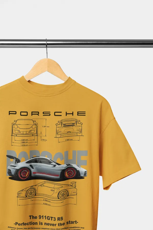 Mustard_Porsche_911_Gt3_Rs_Performance_Oversized_T-Shirt_Premium_240_GSM_French_Terry_Cotton_For_Unisex