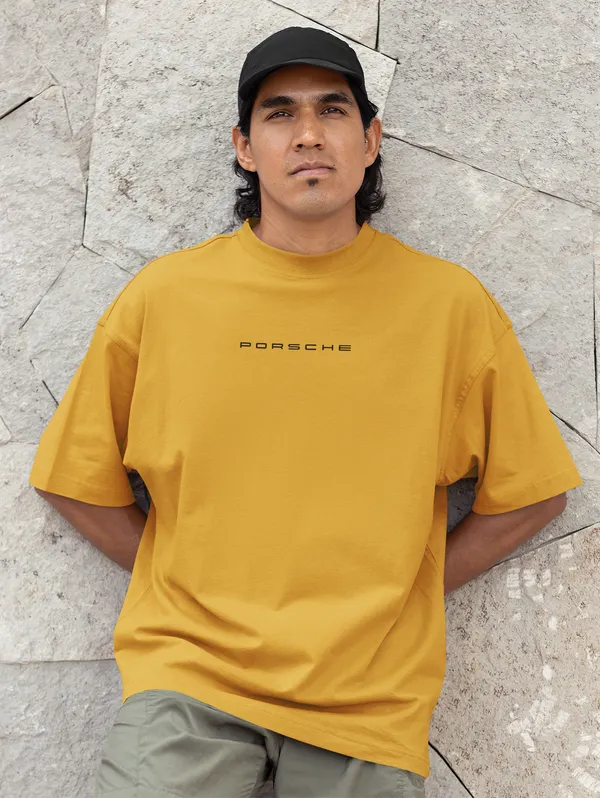 Mustard_Porsche_911_Gt3_Rs_Performance_Oversized_T-Shirt_Premium_240_GSM_French_Terry_Cotton_For_Unisex
