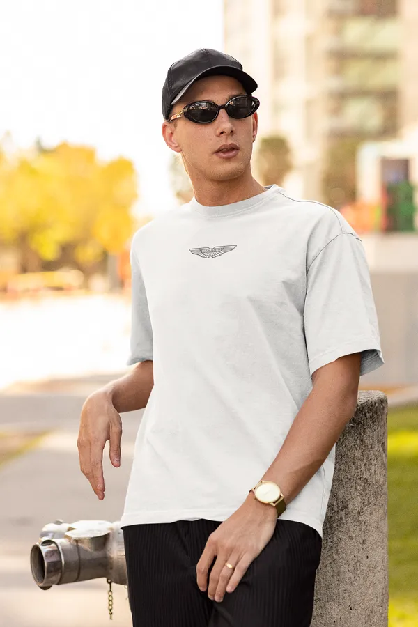 White_Aston_Martin_Db4_Gt_Zagato_Oversized_T-Shirt_Premium_French_Terry_Cotton_240_GSM_For_Unisex