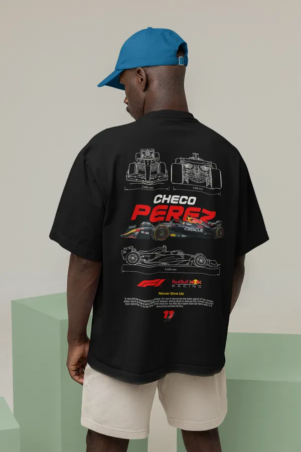 Black_Checo_Perez_Red_Bull_F1_Racing_Oversized_T-Shirt_Premium_French_Terry_Cotton_240_GSM_For_Unisex