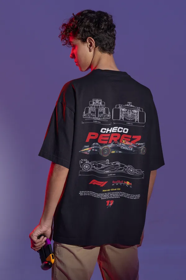 Black_Checo_Perez_Red_Bull_F1_Racing_Oversized_T-Shirt_Premium_French_Terry_Cotton_240_GSM_For_Unisex