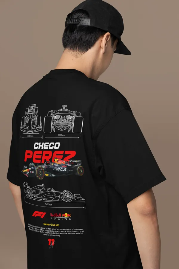 Black_Checo_Perez_Red_Bull_F1_Racing_Oversized_T-Shirt_Premium_French_Terry_Cotton_240_GSM_For_Unisex