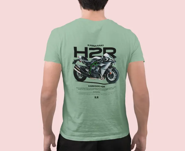 Mint_Green_Kawasaki_H2R_Supercharged_Regular_Fit_160_GSM_Cotton_Tee_For_Unisex