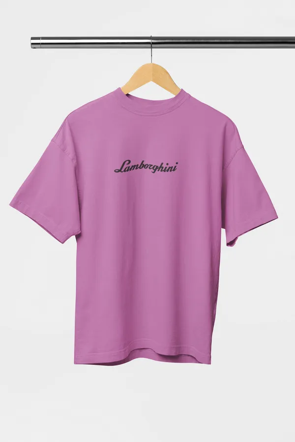 Lilac_Lamborghini_Aventador_Oversized_T-Shirt_Premium_French_Terry_Cotton_240_GSM_For_Unisex