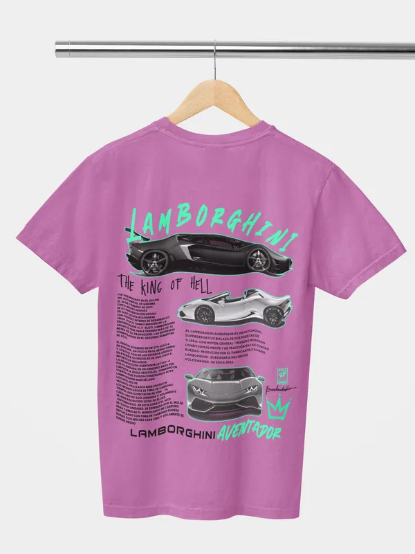 Lilac_Lamborghini_Aventador_Oversized_T-Shirt_Premium_French_Terry_Cotton_240_GSM_For_Unisex