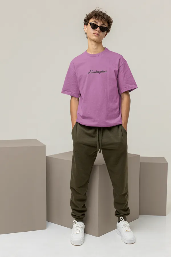 Lilac_Lamborghini_Aventador_Oversized_T-Shirt_Premium_French_Terry_Cotton_240_GSM_For_Unisex