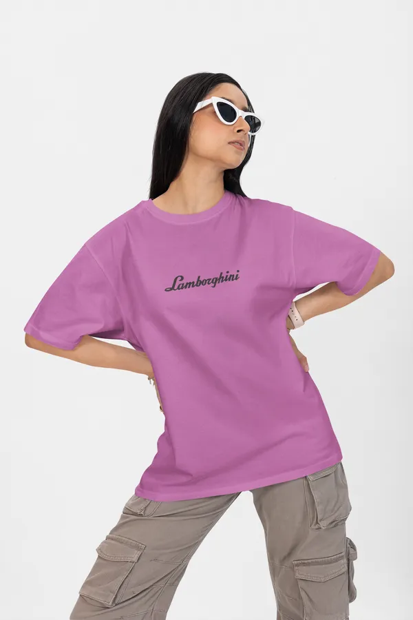 Lilac_Lamborghini_Aventador_Oversized_T-Shirt_Premium_French_Terry_Cotton_240_GSM_For_Unisex
