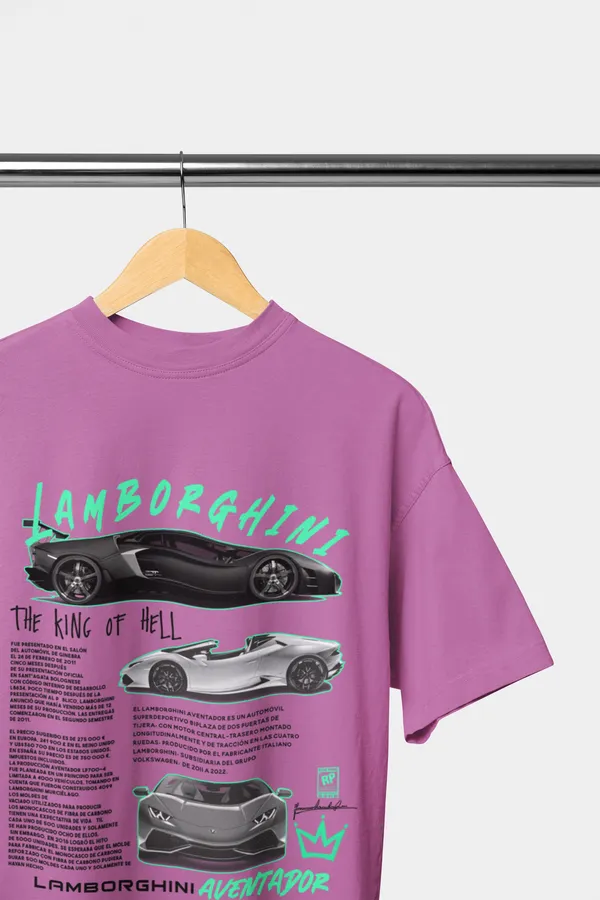 Lilac_Lamborghini_Aventador_Oversized_T-Shirt_Premium_French_Terry_Cotton_240_GSM_For_Unisex