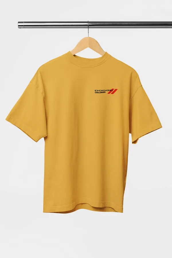 Mustard_Dodge_Challenger_Srt_Hellcat_Oversized_T-Shirt_Premium_French_Terry_Cotton_240_GSM_For_Unisex