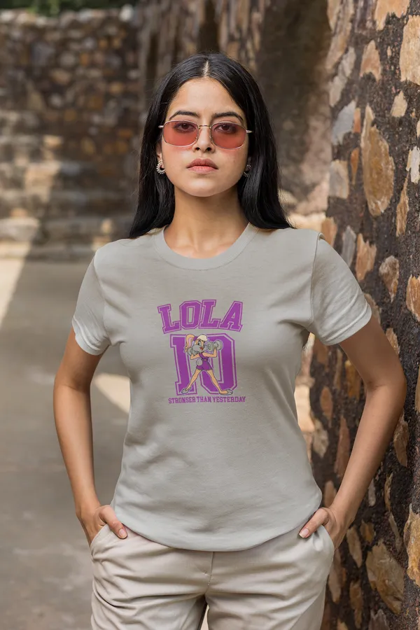 LOLA_Stronger_Than_Yesterday_Women’s_Regular_Fit_Cotton_Graphic_T-Shirt