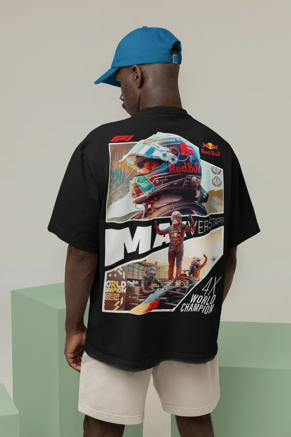 Max_Verstappen_4X_World_Champion_Oversized_Black_T-Shirt