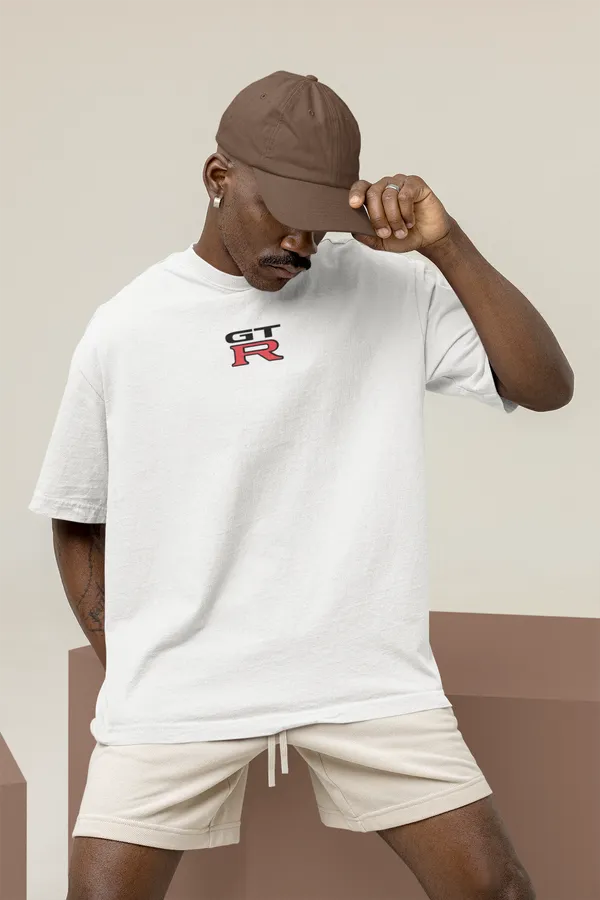 White_Nissan_Skyline_R34_Paul_Walker_Tribute_Oversized_T-Shirt_Premium_French_Terry_Cotton_240_GSM_For_Unisex