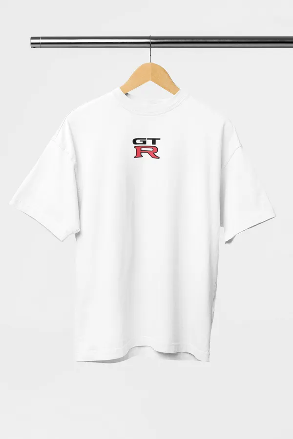 White_Nissan_Skyline_R34_Paul_Walker_Tribute_Oversized_T-Shirt_Premium_French_Terry_Cotton_240_GSM_For_Unisex