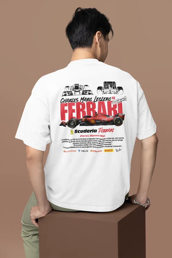 Scuderia_Ferrari_Retro_Oversized_T-Shirt_|_Charles_Leclerc_16_|_240_GSM_French_Terry