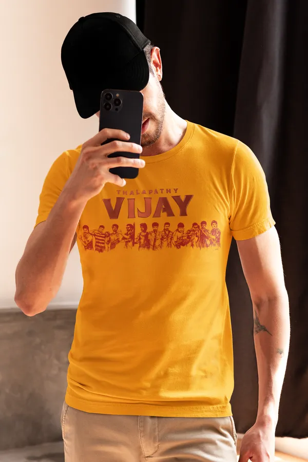 Thalapathy_Vijay_Iconic_Collage_Printed_T-Shirt_–_Mustard_Yellow