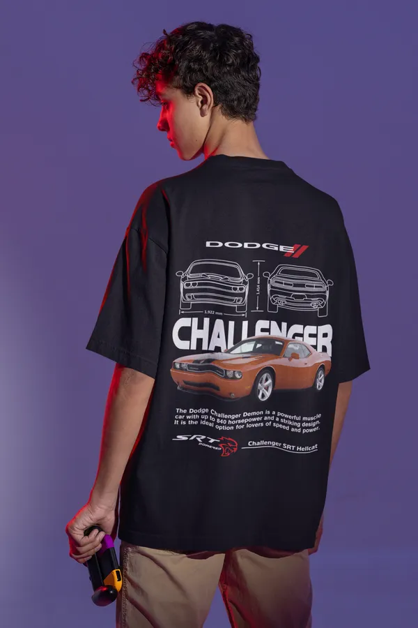 Black_Dodge_Challenger_Srt_Hellcat_Oversized_T-Shirt_Premium_French_Terry_Cotton_240_GSM_For_Unisex