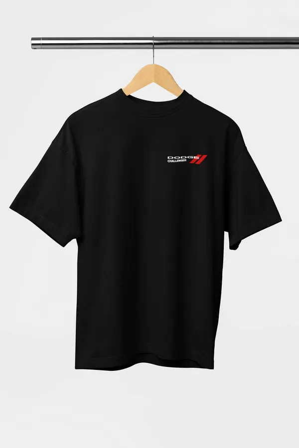 Black_Dodge_Challenger_Srt_Hellcat_Oversized_T-Shirt_Premium_French_Terry_Cotton_240_GSM_For_Unisex