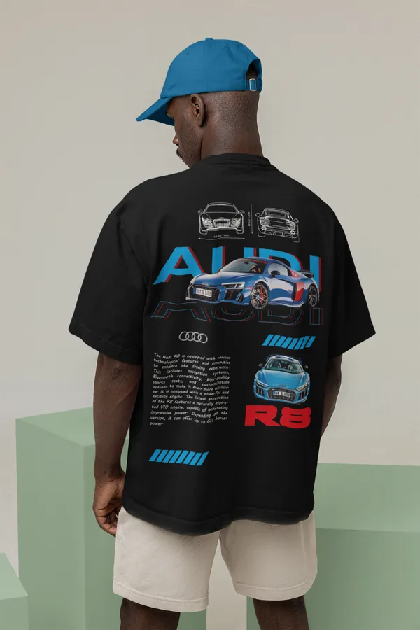 Black_Audi_R8_Performance_Oversized_T-Shirt_Premium_French_Terry_Cotton_240_GSM_For_Unisex