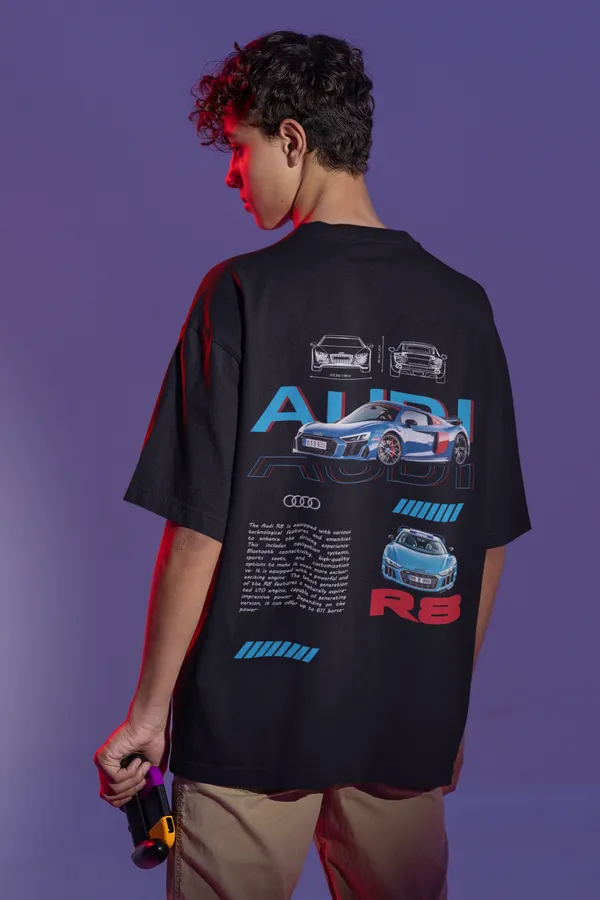 Black_Audi_R8_Performance_Oversized_T-Shirt_Premium_French_Terry_Cotton_240_GSM_For_Unisex