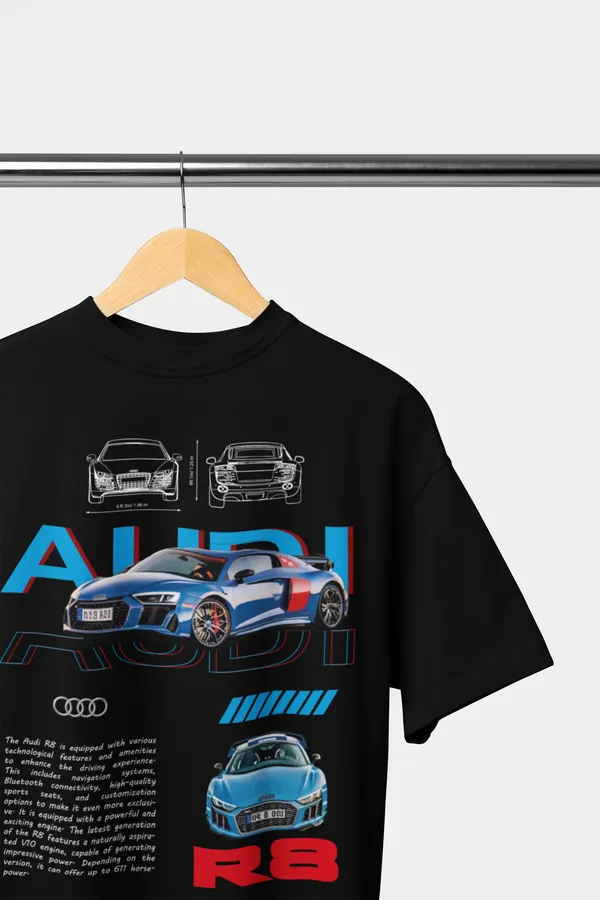 Black_Audi_R8_Performance_Oversized_T-Shirt_Premium_French_Terry_Cotton_240_GSM_For_Unisex