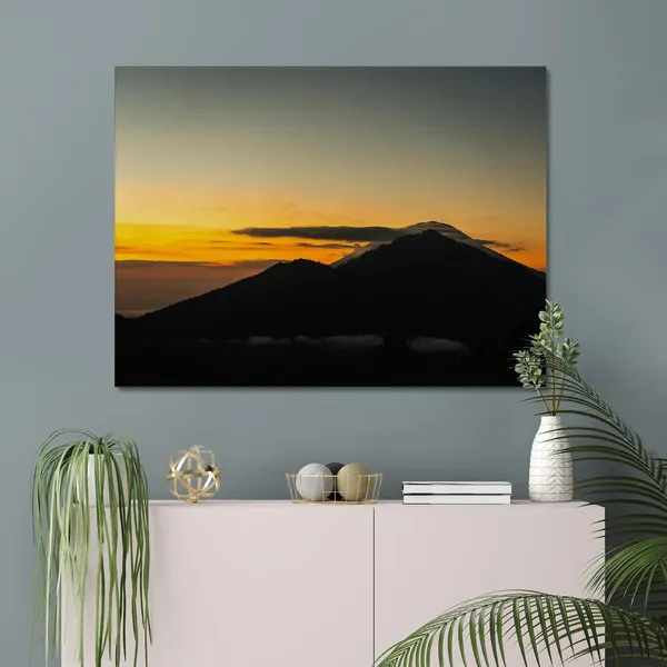 End_Of_The_Bloom_Wall_Art_On_Wooden_Frame_&_First_Light_Over_Batur_Wall_Art_Canvas_Print_Landscape_Nature_Photography_On_Wooden_Frame_(Pack_Of_2)