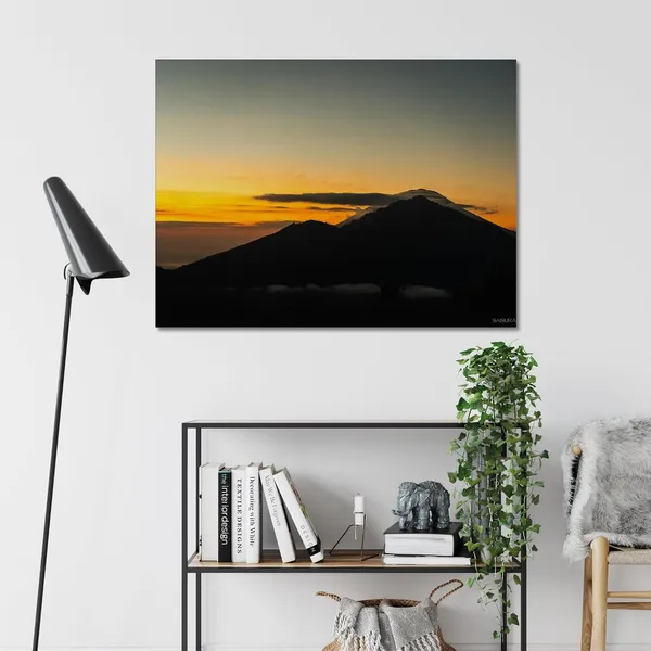 End_Of_The_Bloom_Wall_Art_On_Wooden_Frame_&_First_Light_Over_Batur_Wall_Art_Canvas_Print_Landscape_Nature_Photography_On_Wooden_Frame_(Pack_Of_2)