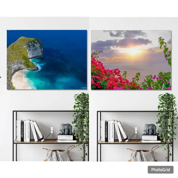 Nusa_Penida_Paradise_Wall_Art_On_Wooden_Frame_&_Blush_Of_Dusk_Wall_Art_Canvas_Print_Landscape_Nature_Photography_On_Wooden_Frame_(Pack_Of_2)
