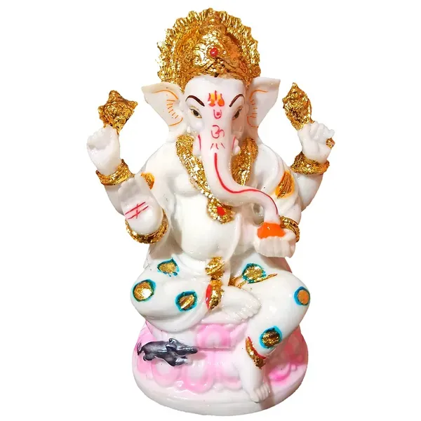 Gold_Foil_Ganesh_Idol_For_Home_Decor_Marble_Dust_Ganpati_Statue_For_Car_Dacor