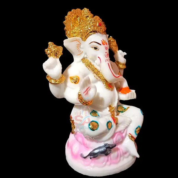 Gold_Foil_Ganesh_Idol_For_Home_Decor_Marble_Dust_Ganpati_Statue_For_Car_Dacor