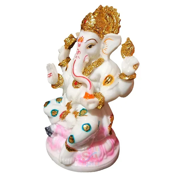 Gold_Foil_Ganesh_Idol_For_Home_Decor_Marble_Dust_Ganpati_Statue_For_Car_Dacor