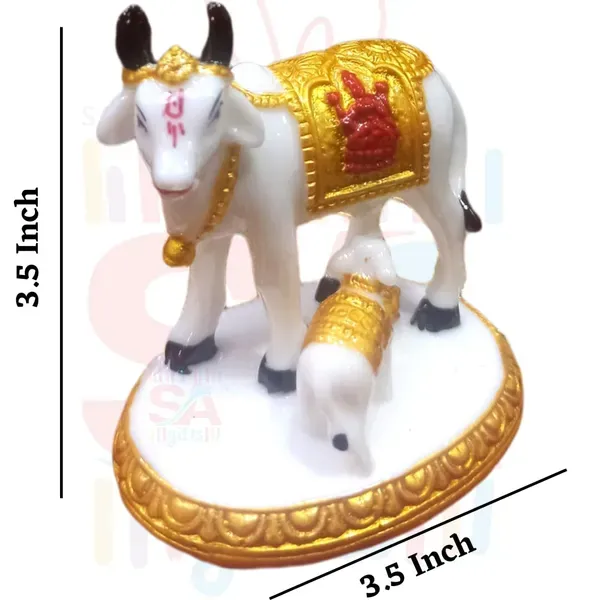 Sai_Amrut_Handicraft_Decorative_Polystone_Cow_And_Calf_Big_Statue_Idol