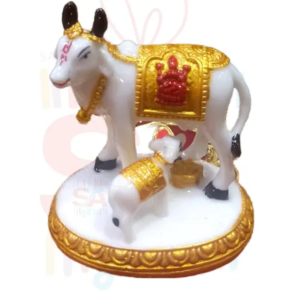 Sai_Amrut_Handicraft_Decorative_Polystone_Cow_And_Calf_Big_Statue_Idol