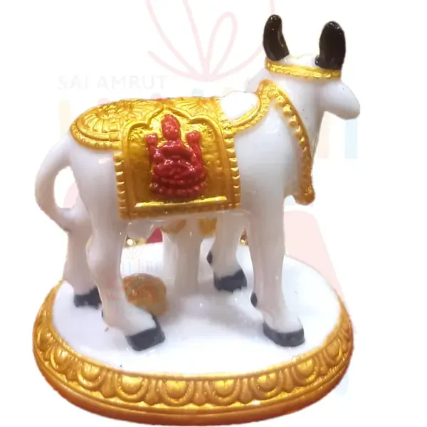 Sai_Amrut_Handicraft_Decorative_Polystone_Cow_And_Calf_Big_Statue_Idol