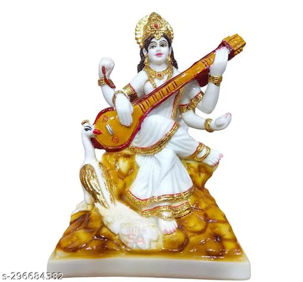 Marble_Gold_Foil_Saraswati_Idol_Statue_Hindu_Goddess_Of_Knowledge_Music_Art_Sculpture_White_And_Gold_6_Inches