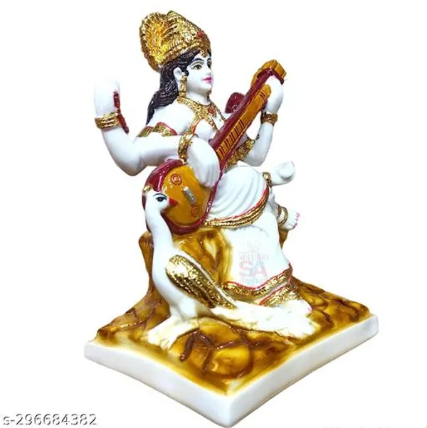 Marble_Gold_Foil_Saraswati_Idol_Statue_Hindu_Goddess_Of_Knowledge_Music_Art_Sculpture_White_And_Gold_6_Inches