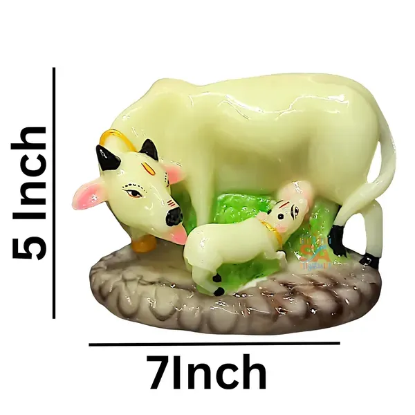 Sai_Amrut_Handicraft_Decorative_Polystone_Cow_And_Calf_Big_Statue_Idol_For_More