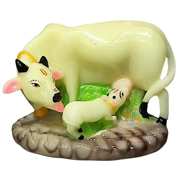 Sai_Amrut_Handicraft_Decorative_Polystone_Cow_And_Calf_Big_Statue_Idol_For_More