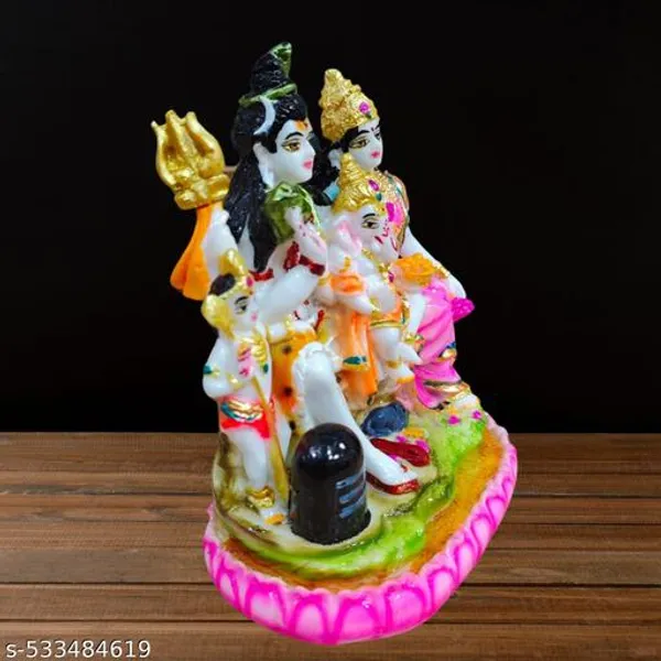 Marble_Lord_Shiva_Parvati_Kartikeya_And_Ganesha_Murti_Shiv_Family_Parivar_Idol_Statue_For_Home_Decor_Mandir_Temple_Gift_Showpiece_Finish_Murti_For_Pooja_Room_Multicolor_4_Inch