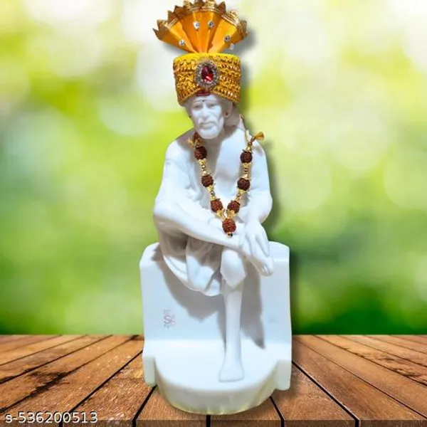 Sai_Amrut_Gifts_Sai_Baba_Marble_Murti_With_Pagdi_Free_Mala_Divine_Spiritual_Idol_For_Home_Temple_Gifting_9_Inch
