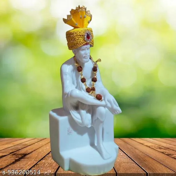 Sai_Amrut_Gifts_Sai_Baba_Marble_Murti_With_Pagdi_Free_Mala_Divine_Spiritual_Idol_For_Home_Temple_Gifting_7_5_Inch