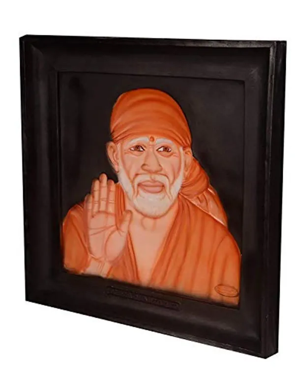 Sai_Amrut_S_A_Sai_Baba_3d_For_Home_Decor_Orange_8_X_10