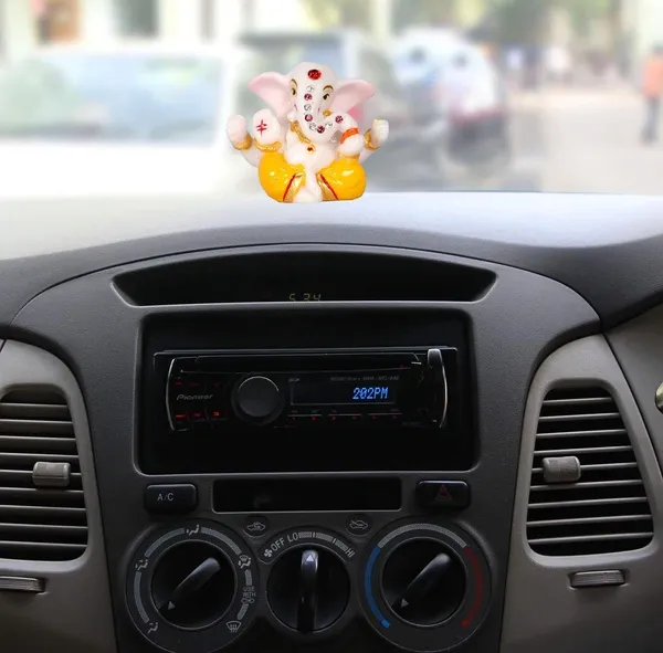 S_A_Gifts_Lord_Ganesha_Ganesh_Ganpati_Car_Dashboard_Idol_Hindu_Figurine_Showpiece_(2.5_inches,_Yellow-2)