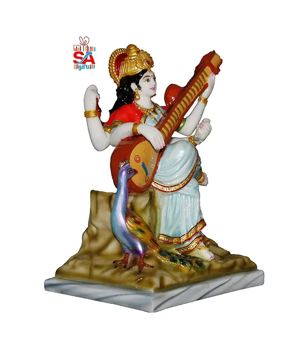 Marble_Saraswati_Idols,_12_Inch,_Multicolour