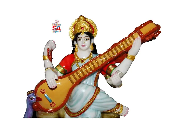 Marble_Saraswati_Idols,_12_Inch,_Multicolour