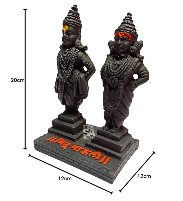 Sai_Amrut_Vitthal_Rukmani_Stand_|_Vitthal_Rukmini_Idol_for_Home_&_Offices_Decorative_Showpiece_(5_Inch,_Black),_Polyresin