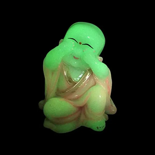 Re-sine_Radium_Little_Buddha_Monk_Sculpture,_15_CM,_Orange,_3_Piece