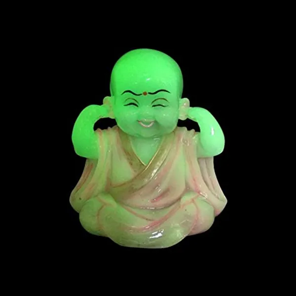 Re-sine_Radium_Little_Buddha_Monk_Sculpture,_15_CM,_Pink,_3_Piece