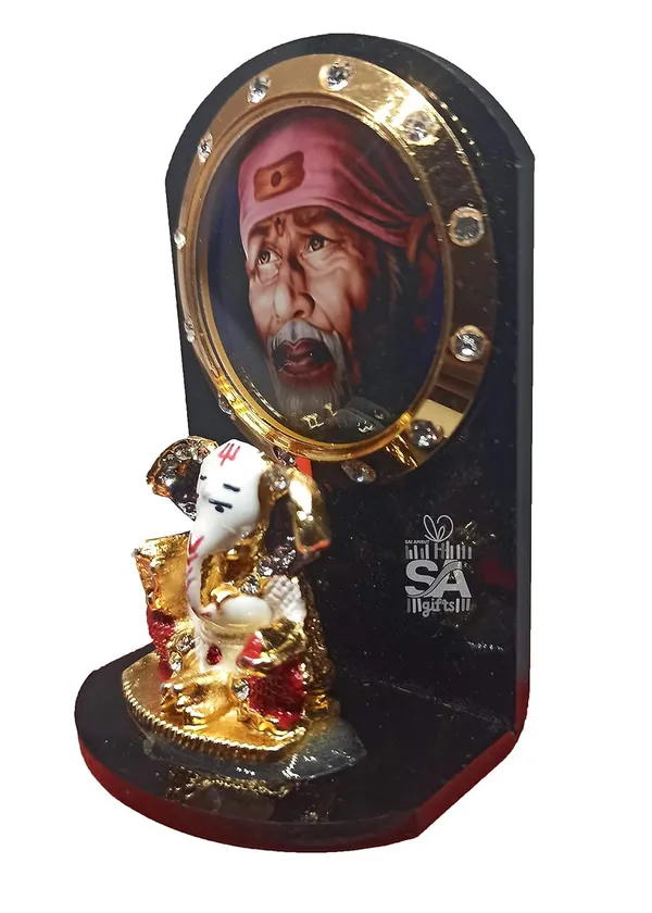 S_A_Gifts_Acrylic_Sai_Baba_Ganpati_Idol_for_Car_Dashboard_Decorative_Showpiece_-_Black,_6.35_cm_(Face)